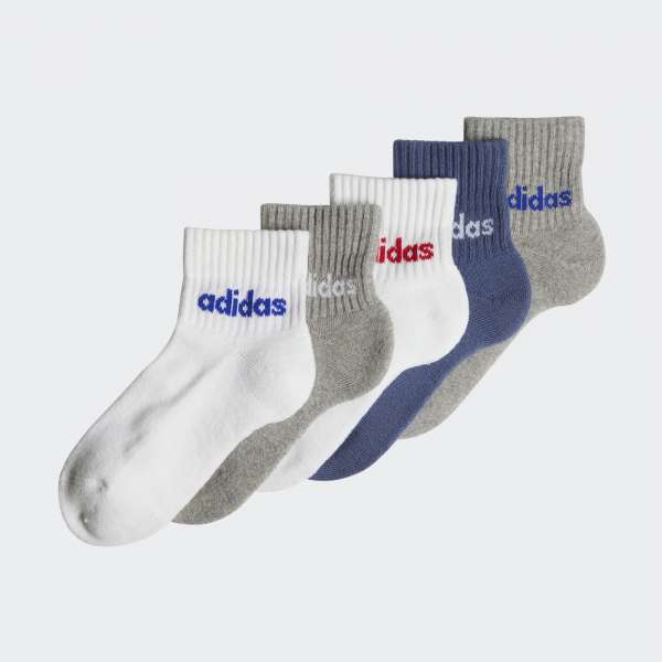 adidas Socken Kinder 5er-Pack - grau/blau/weiß