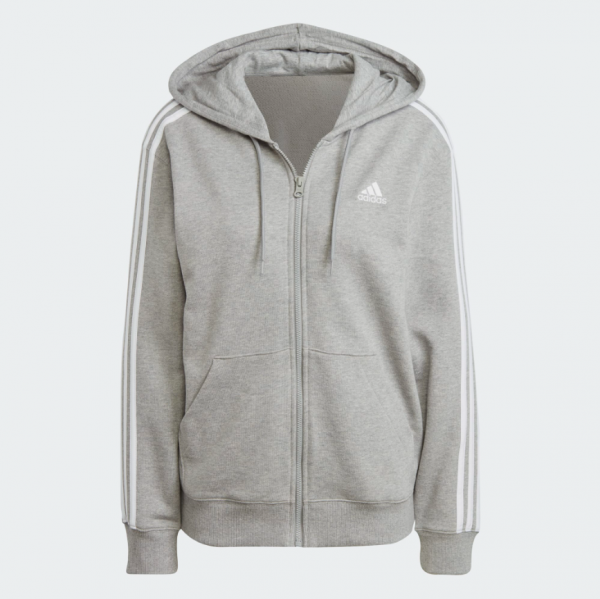 adidas 3-Streifen Fleecejacke - grau