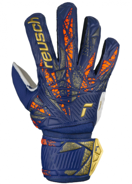 Reusch Attrakt Grip Junior - navy/ gold