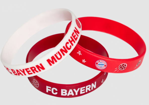 FC Bayern München Kinder Armband 3er-Set - rot/ weiß