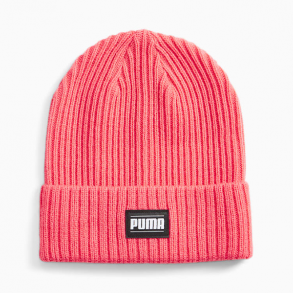 Puma Beanie mit Rippung - korall