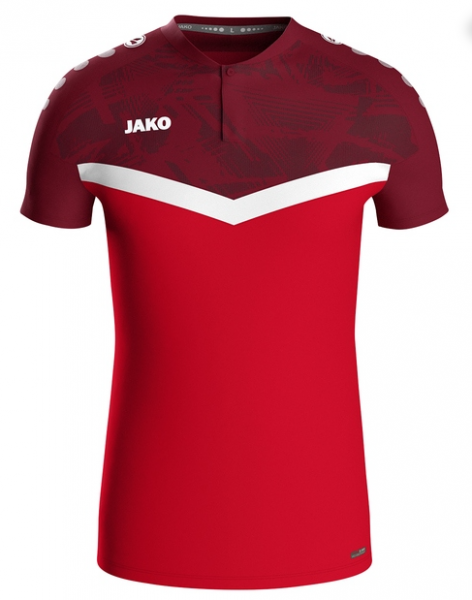 JAKO Polo Iconic-rot/weinrot