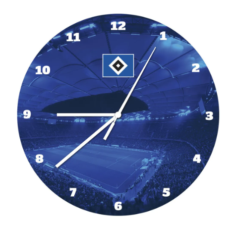 HSV Wanduhr &quot;Raute&quot; - blau