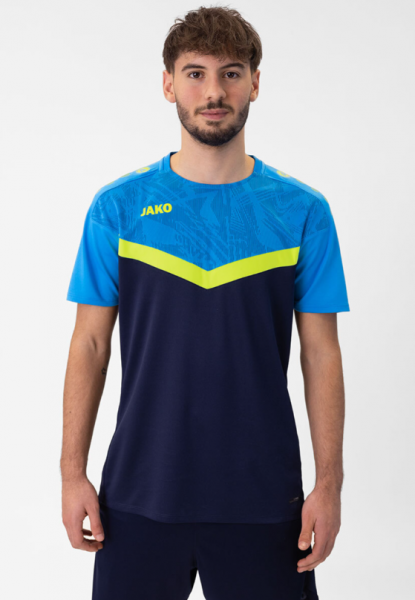 Jako Trainingsshirt Iconic - navy/ blau/ neongelb