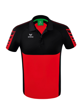 Erima Six Wings Poloshirt - rot/ schwarz