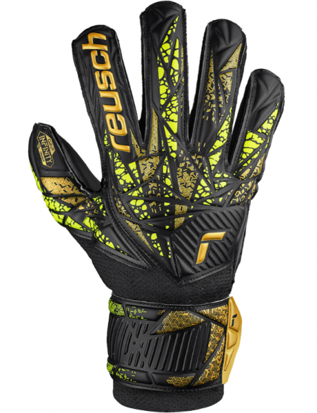 Reusch Attrakt Finger Support Torwarthandschuh Junior - schwarz/ gold