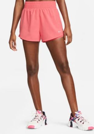 Nike Damen Shorts High-Waisted 3 2-in-1 - Red Stardust/Reflective